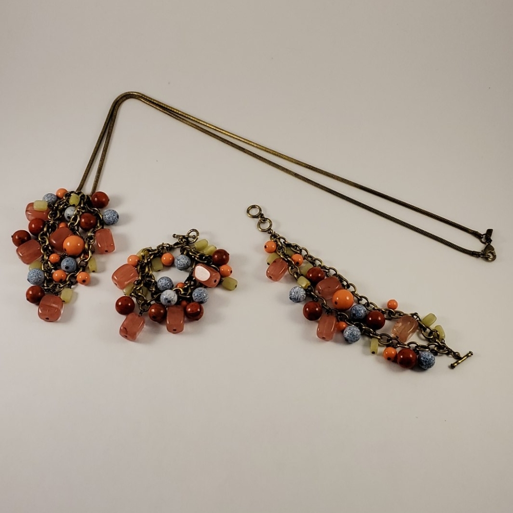 J Jill necklase & 2 bracelet set boho festival